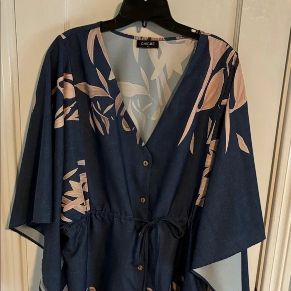 Chicwish Navy and Pink Floral Dress - Picture 3 of 4